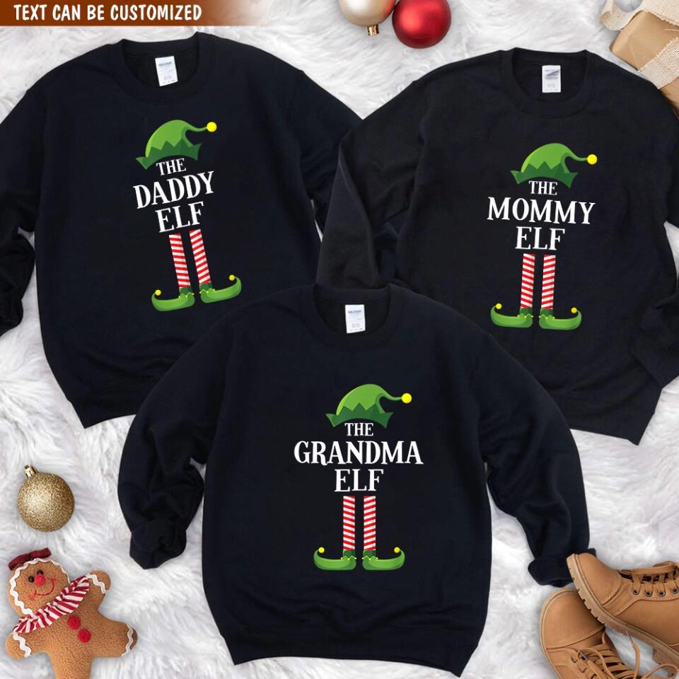 Custom Elf T-Shirt, Funny Elf Shirt, Matching Family Group Christmas Party T-Shirt