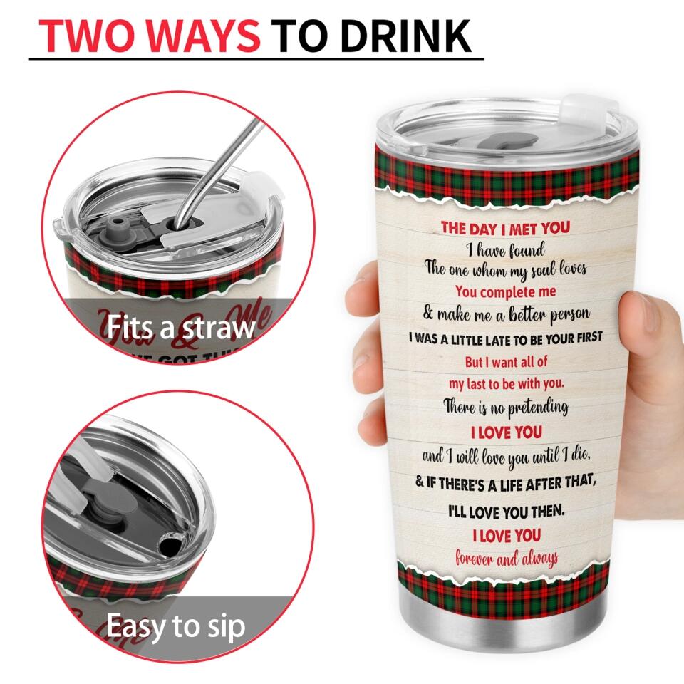 The Day I Met You - Personalized Tumbler, Christmas Gift For Couple, Husband and Wife
