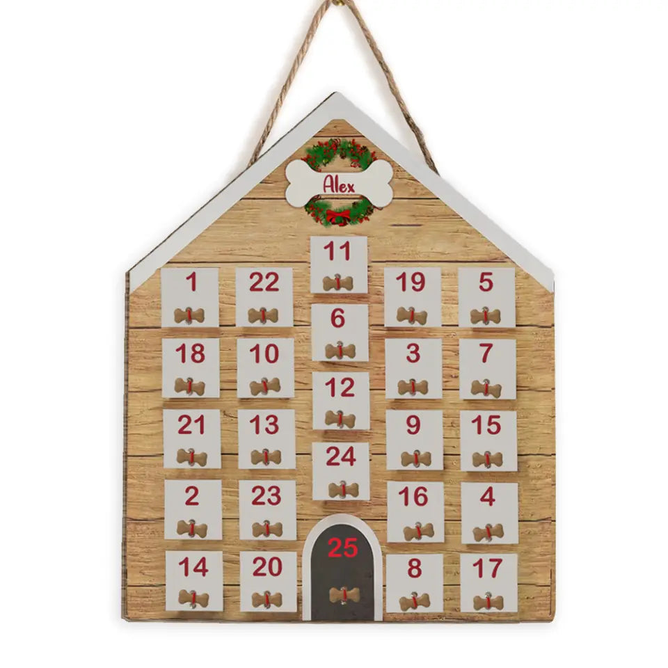 Christmas Advent Calendar For Dogs - Dog Lovers Gift - Fill Your Own Dog Advent Calendar - Christmas Gift For Dogs - Dog Kennel Treat Calendar