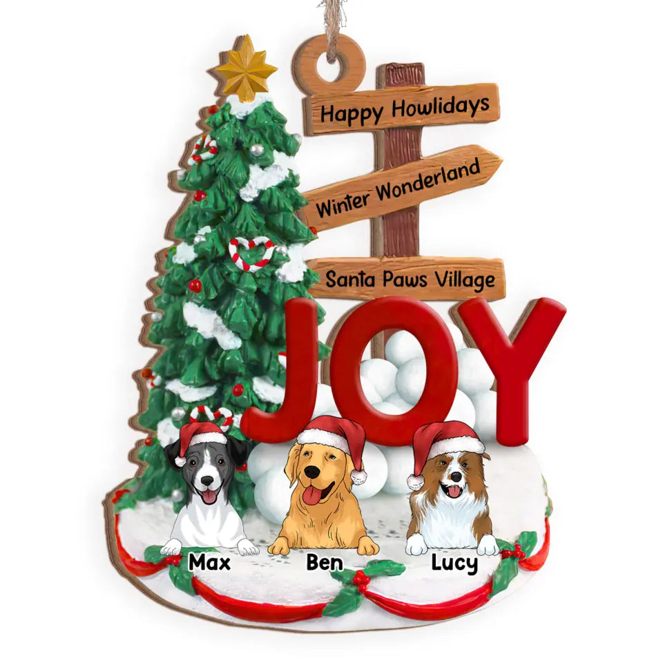 Happy Howlidays, Winter Wonderland, Santa Paws Village - Personalized Ornament, Gift For Dog Lover