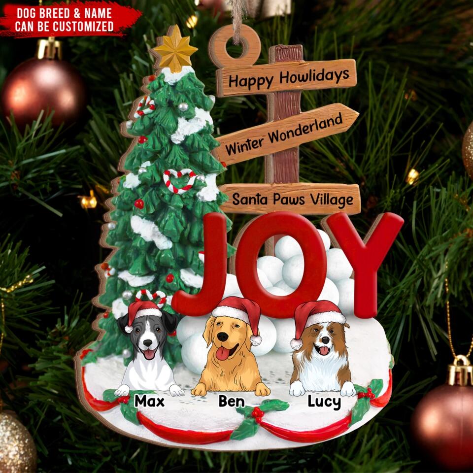 Happy Howlidays, Winter Wonderland, Santa Paws Village - Personalized Ornament, Gift For Dog Lover