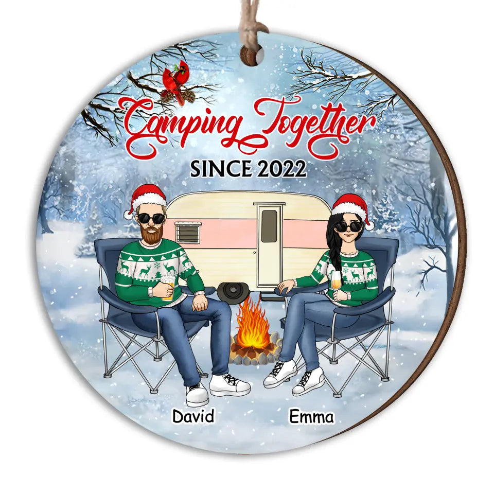 Camping Together, Camping Couple - Personalized Ornament, Camping Christmas Ornament, Gift For Camping