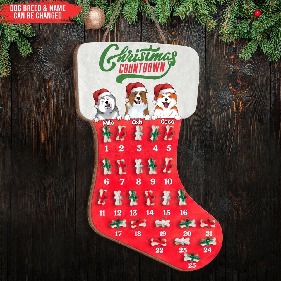 Dog Advent Calendar, Personalized, Custom, Reusable Christmas Countdown For Pets