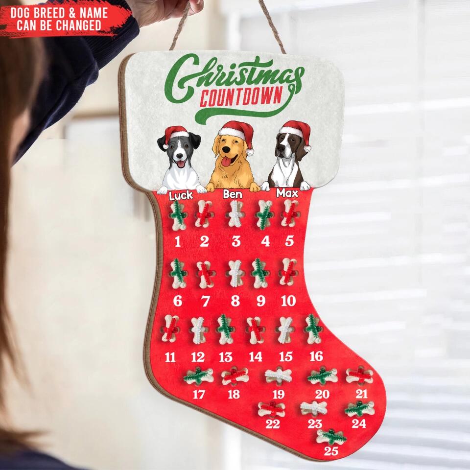 Dog Advent Calendar, Personalized, Custom, Reusable Christmas Countdown For Pets