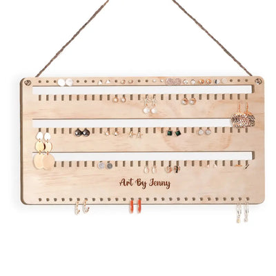 Earring Holder Wall With Name - Gift For Friend - Personalized Gifts - Wall Hanging Earring Holder - Hanging Earring Organizer - Jewelry Display Holder - Personalized Wood Jewelry Organizer