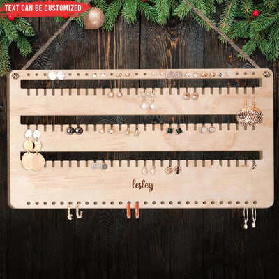 Earring Holder Wall With Name - Gift For Friend - Personalized Gifts - Wall Hanging Earring Holder - Hanging Earring Organizer - Jewelry Display Holder - Personalized Wood Jewelry Organizer