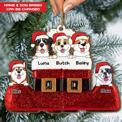 Personalized Dog Christmas Ornament - Christmas Decoration - Dog Lovers Gift - Christmas Gift - Personalized Santa's Boot Dog Christmas Ornament