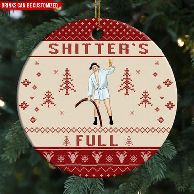 Christmas Vacation Shitter's Full Ugly Christmas Ornament - Personalized Ceramic Ornament