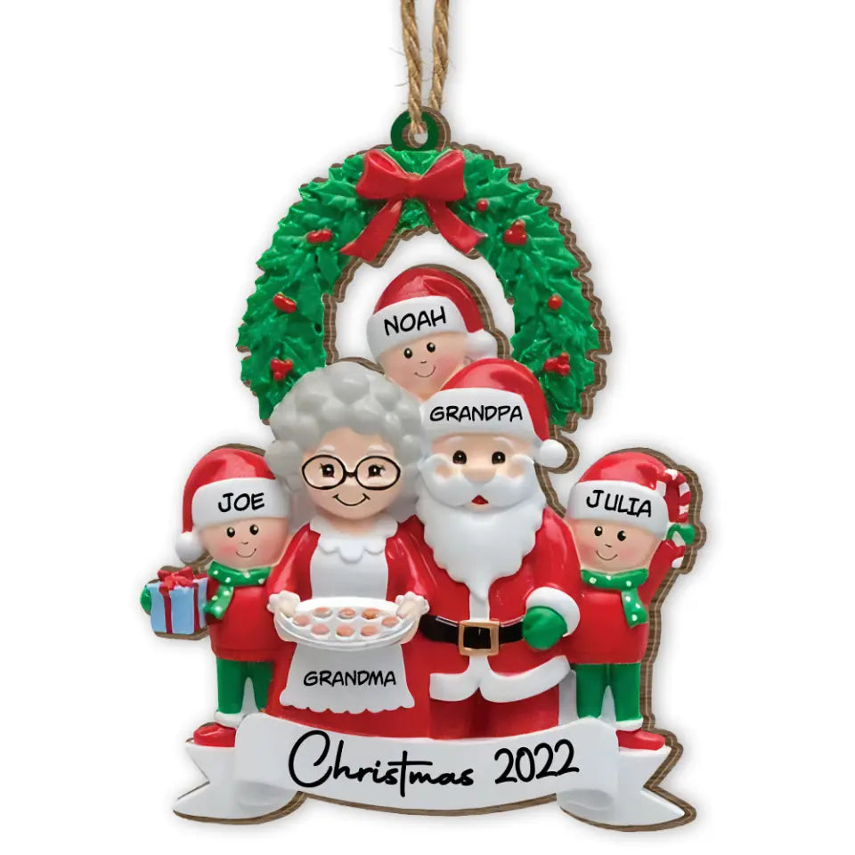 Grandkids with Grandparents - Personalized Christmas Ornament, Gift for Grandma, Gift for Grandpa