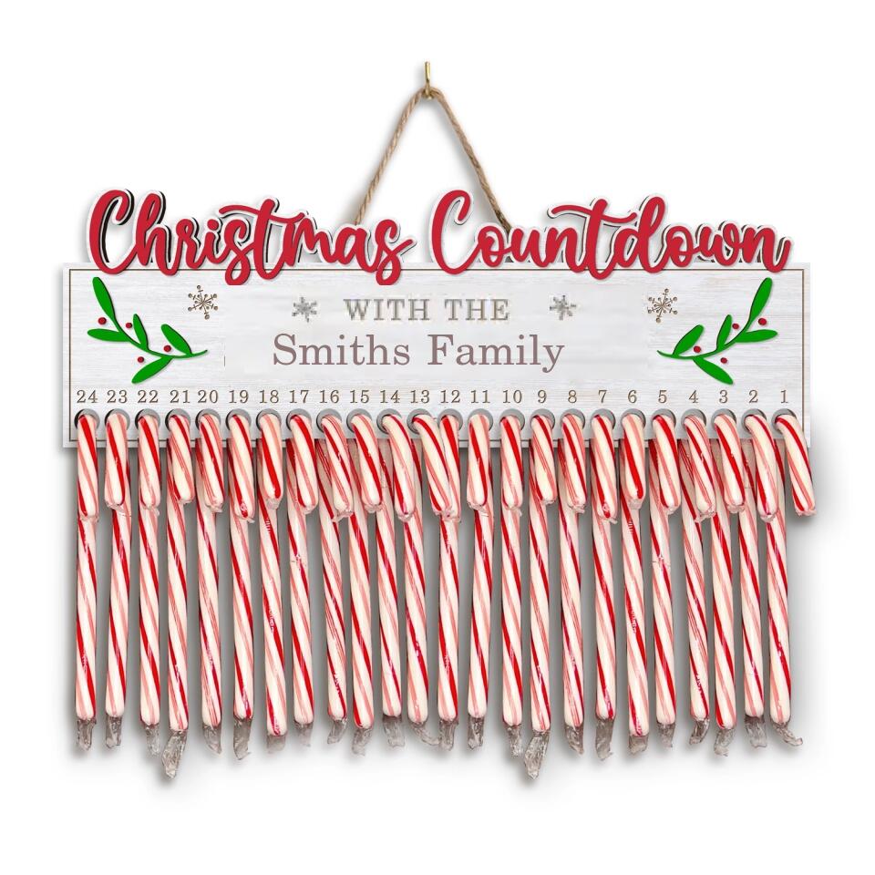 Christmas Countdown, Family Christmas Countdown - Personalized 2layer Sign