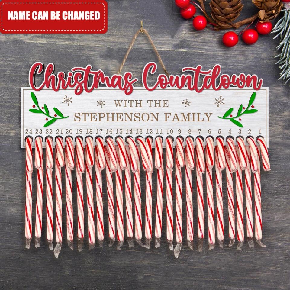 Christmas Countdown, Family Christmas Countdown - Personalized 2layer Sign