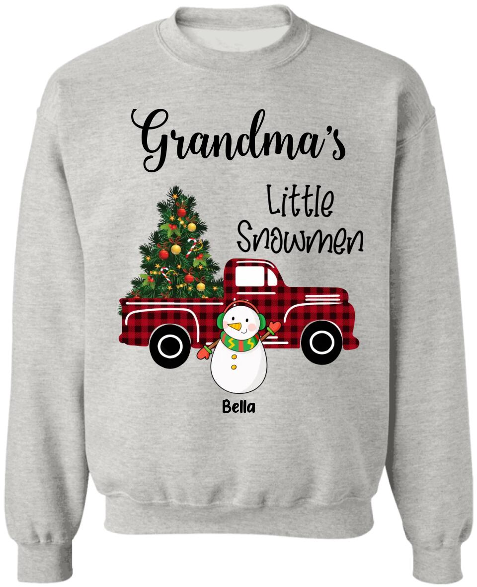 Grandma's Little Snowmen - Personalized T-shirt, Unisex Sweatshirt, Christmas Gift For Grandma, Gigi, Nana