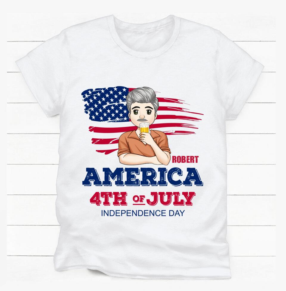 Happy Independence Day - Personalized T-shirt, 4th Of July Shirt, Gift for Men