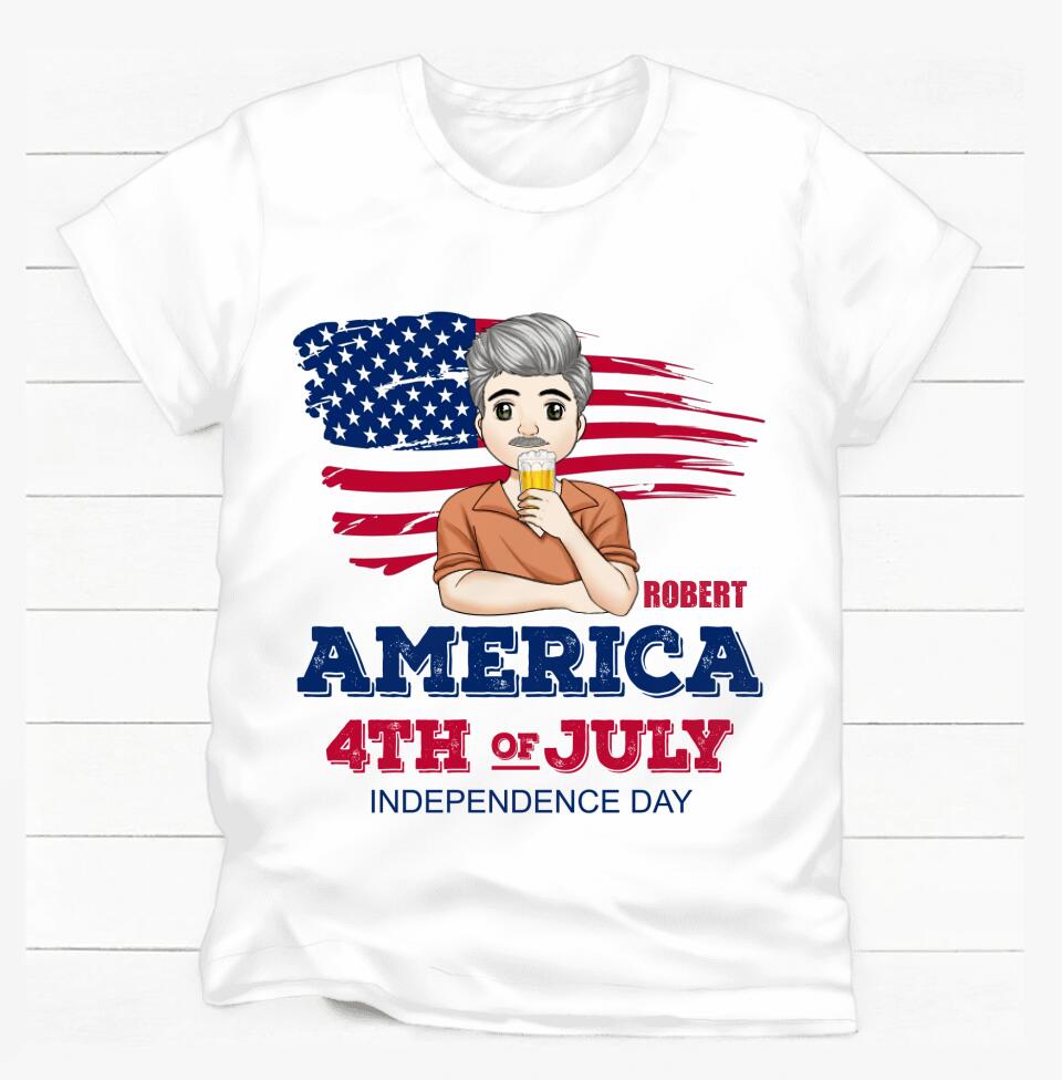 Happy Independence Day - Personalized T-shirt, 4th Of July Shirt, Gift for Men