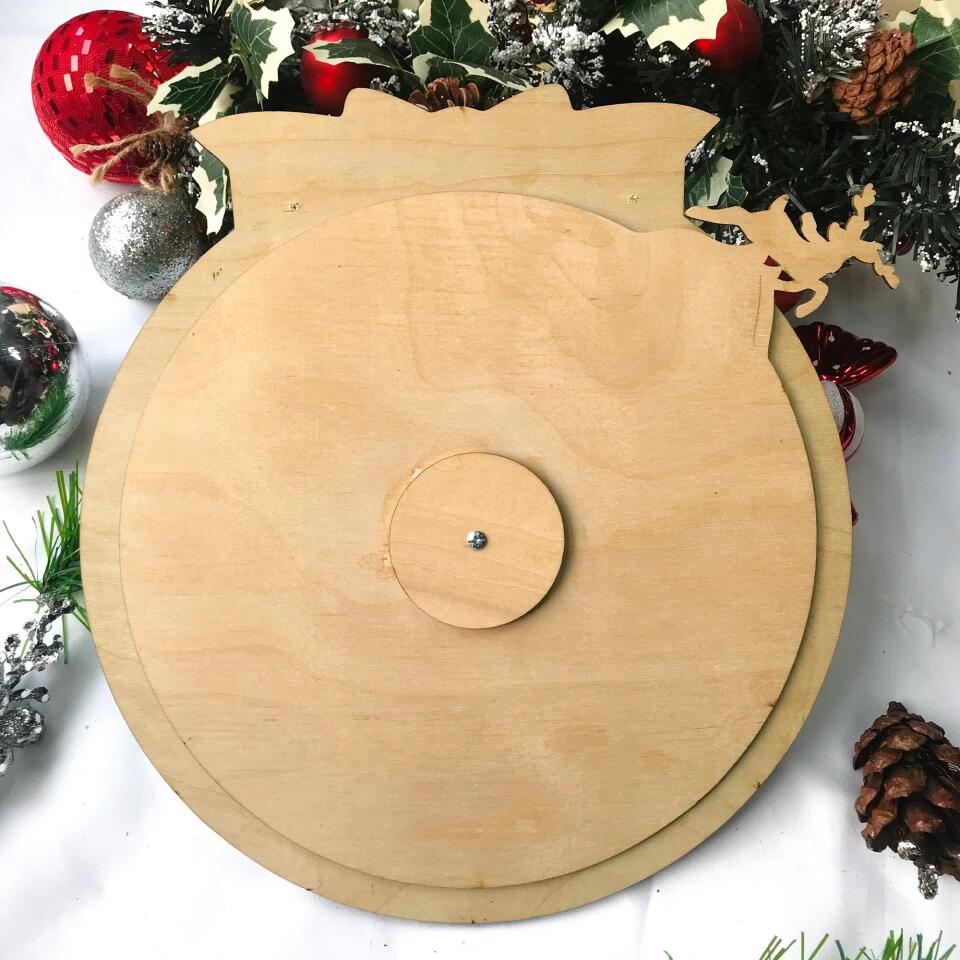 Santa Stops Here, Countdown to Christmas - Personalized Advent Calendar Wooden Sign