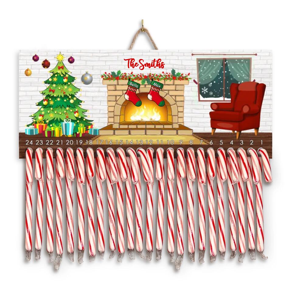 Candy Cane Countdown, Stocking Holders Christmas Design, Country Christmas, Digital Design, Sublimation Download, Advent Calendar