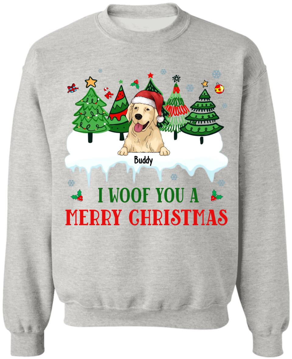 We Woof You Merry Christmas - Personalized T-shirt, Sweatshirt, Gift For Dog Lover