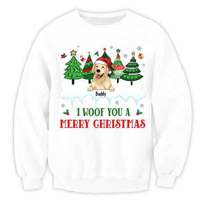 We Woof You Merry Christmas - Personalized T-shirt, Sweatshirt, Gift For Dog Lover
