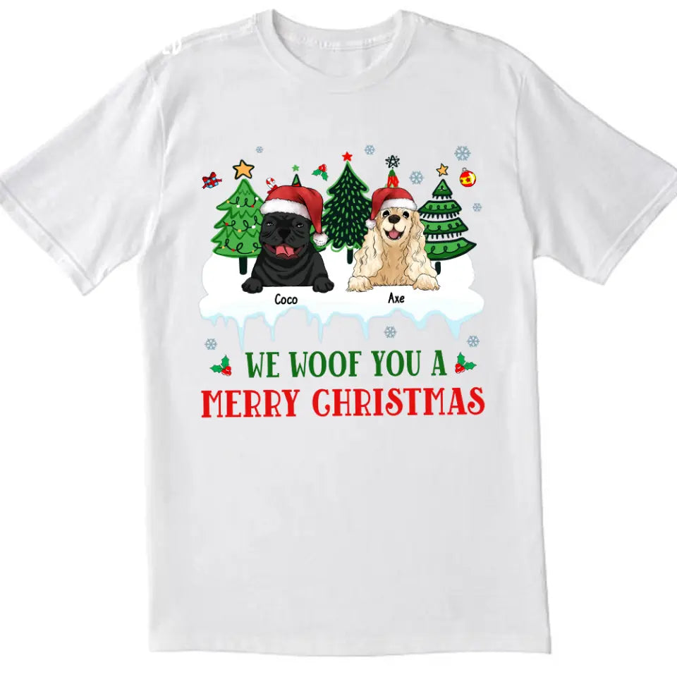 We Woof You Merry Christmas - Personalized T-shirt, Sweatshirt, Gift For Dog Lover