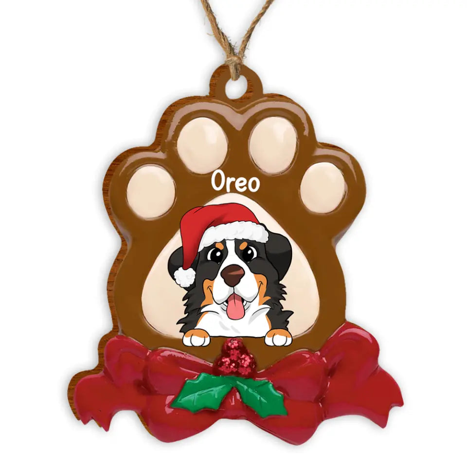 Personalized Dog Paw Christmas Ornament - Holiday Gift For Dog Owner - Personalized Christmas Ornament - Dog Lovers Ornament