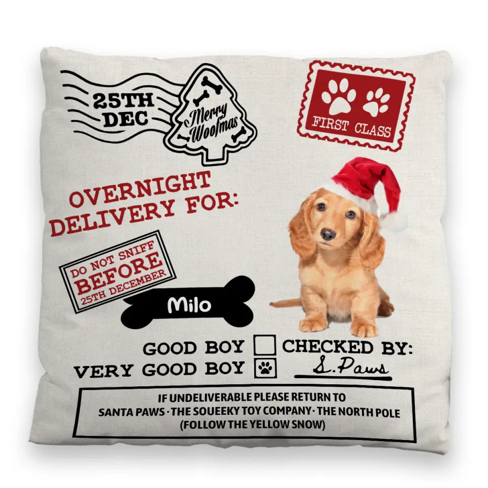 Personalized Pet Dog Santa Sack Pillow Case Christmas Bag Xmas Treat Gift Pillow Case