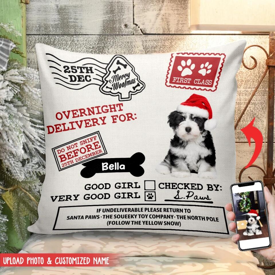 Personalized Pet Dog Santa Sack Pillow Case Christmas Bag Xmas Treat Gift Pillow Case