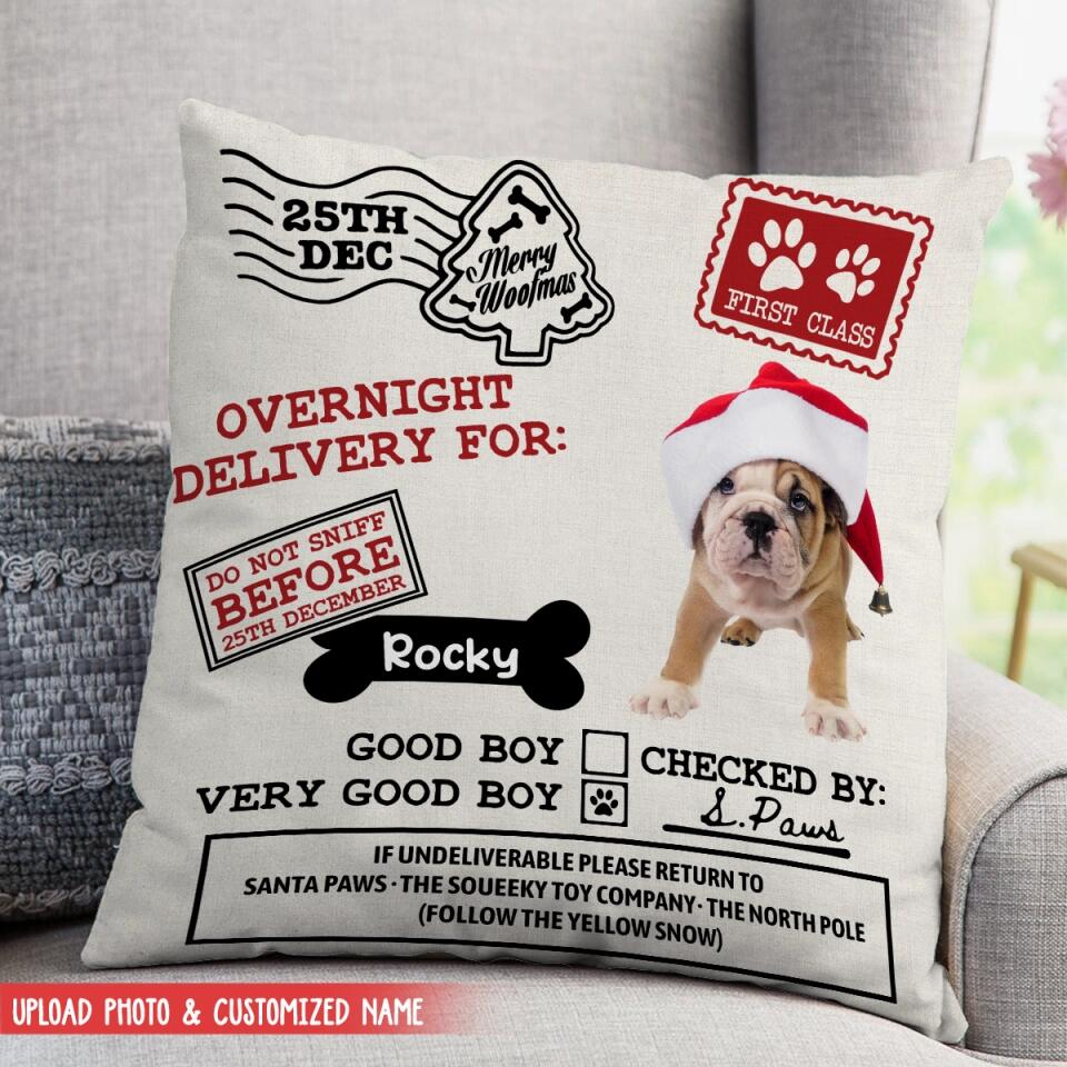 Personalized Pet Dog Santa Sack Pillow Case Christmas Bag Xmas Treat Gift Pillow Case