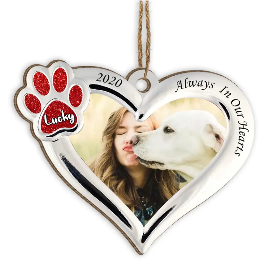 Always  in Our Hearts , Memorial  Dog  Christmas  - Personalized  Ornament, Gift  For  Dog  Lover