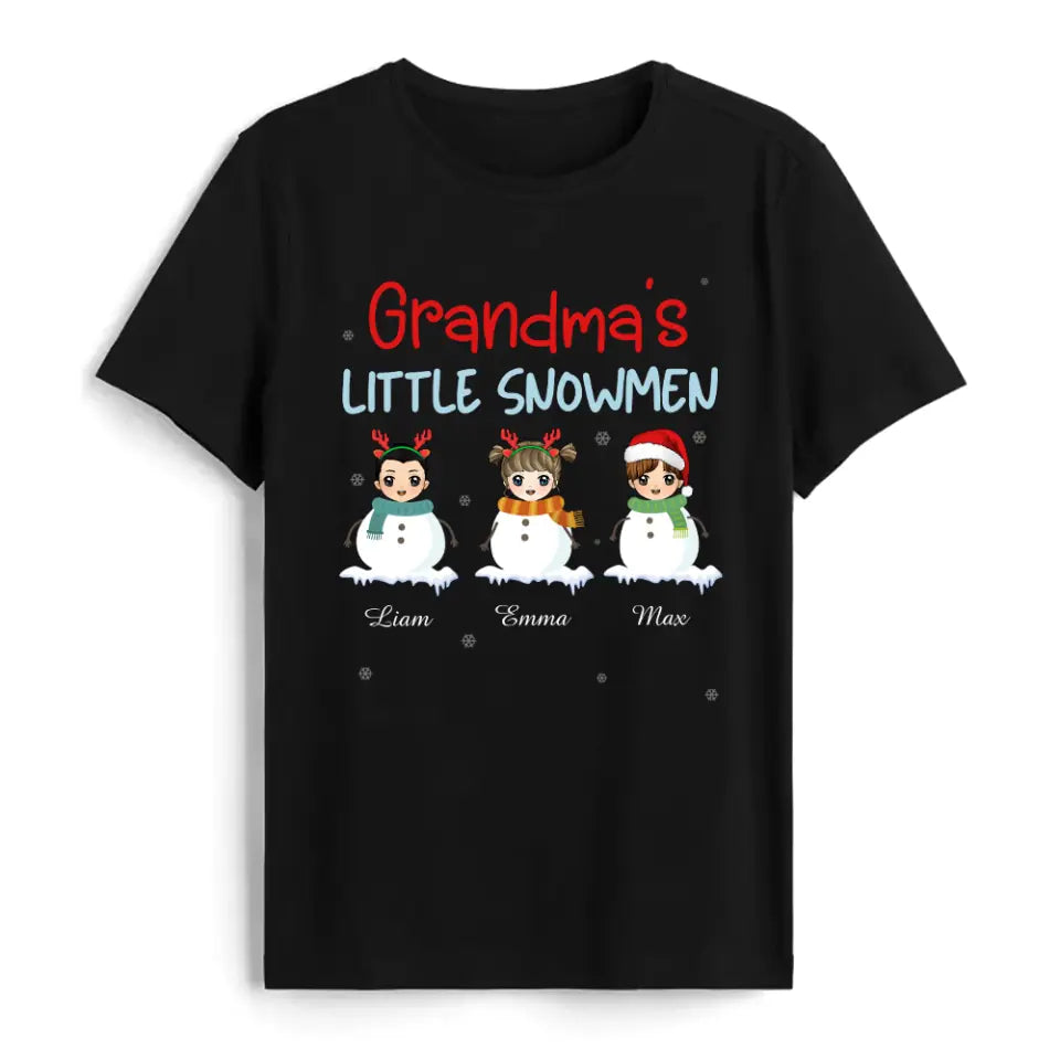 Grandma&#39;s Little Snowmen - Personalized T-shirt, Grandkids Name t-shirt, Grandma Sweatshirt, Gift For Grandma