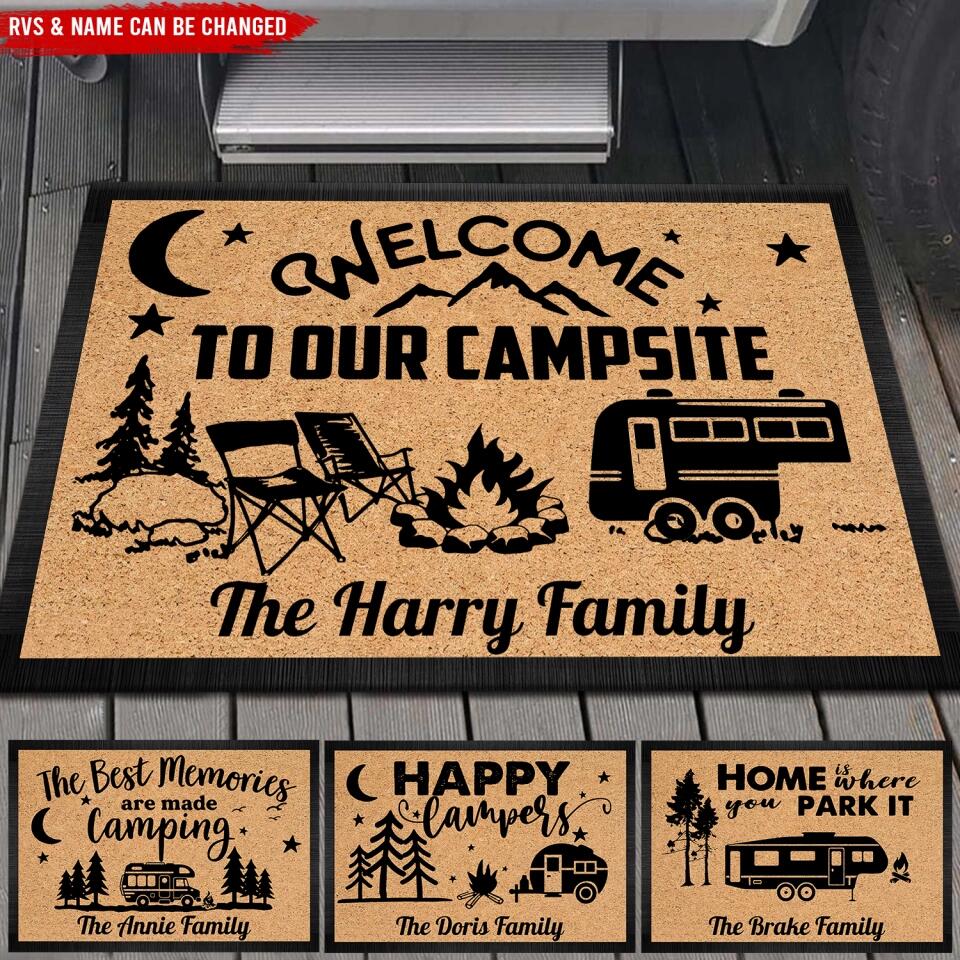 Making Memories One Campsite At A Time - Personalized Doormat, Gift For Camping Lovers - DM180
