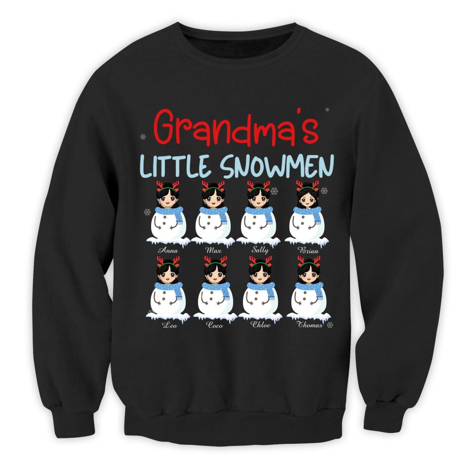 Grandma's Little Snowmen - Personalized T-shirt, Grandkids Name t-shirt, Grandma Sweatshirt, Gift For Grandma