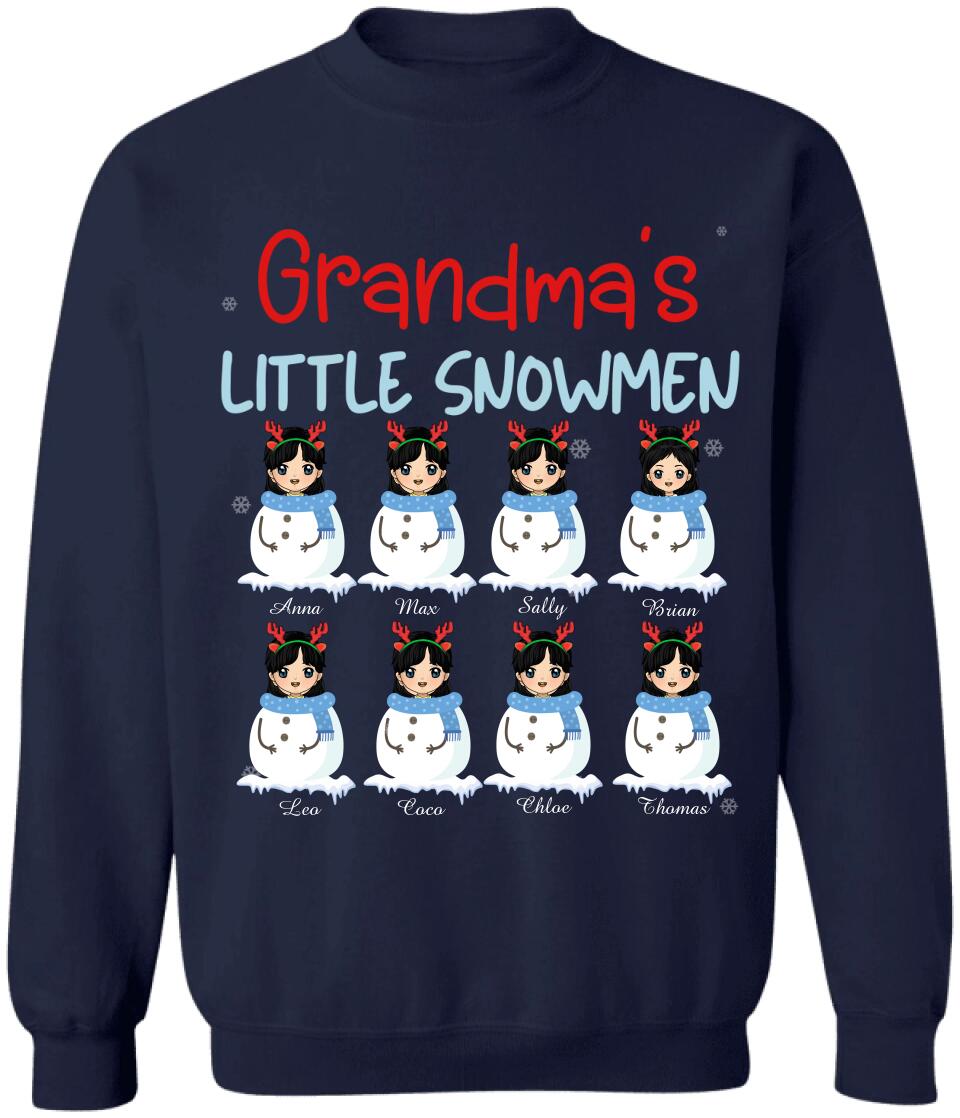 Grandma's Little Snowmen - Personalized T-shirt, Grandkids Name t-shirt, Grandma Sweatshirt, Gift For Grandma