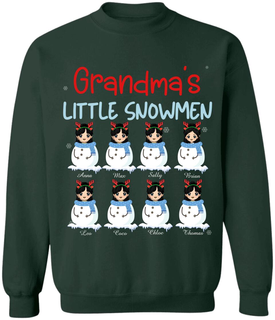 Grandma's Little Snowmen - Personalized T-shirt, Grandkids Name t-shirt, Grandma Sweatshirt, Gift For Grandma