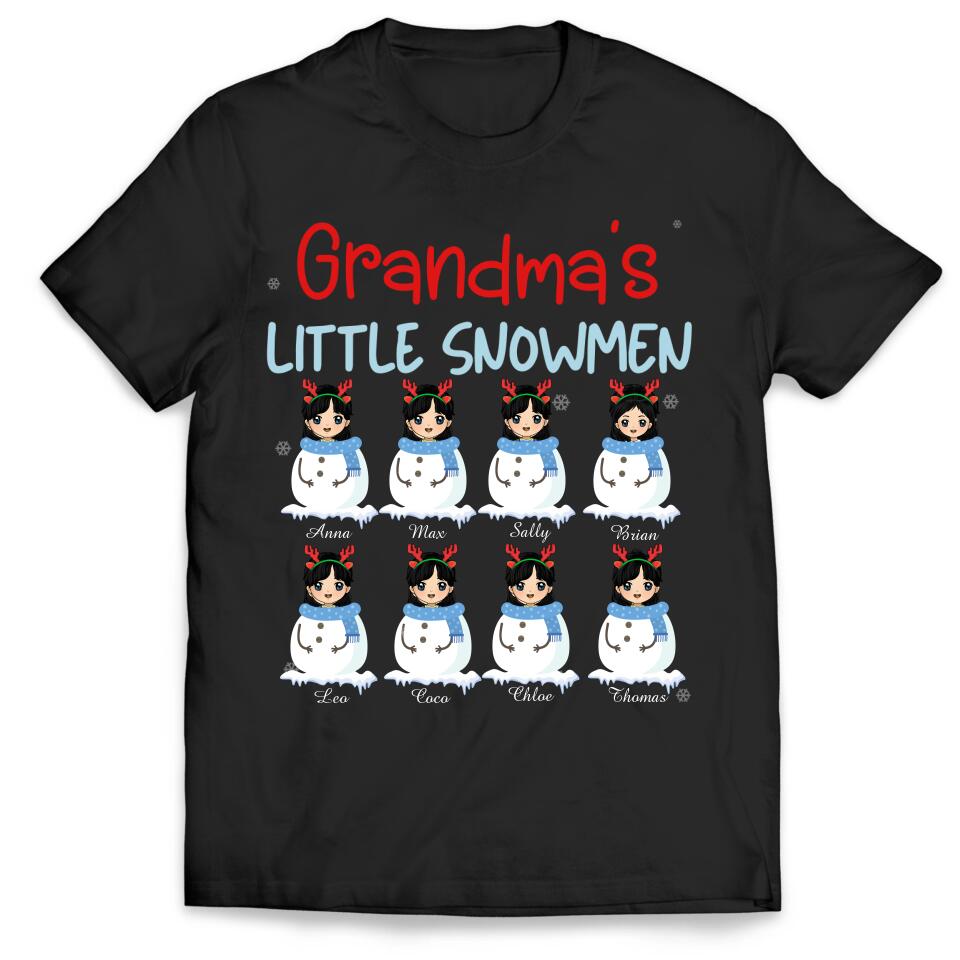 Grandma's Little Snowmen - Personalized T-shirt, Grandkids Name t-shirt, Grandma Sweatshirt, Gift For Grandma