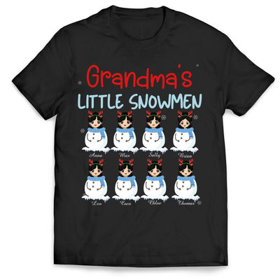 Grandma's Little Snowmen - Personalized T-shirt, Grandkids Name t-shirt, Grandma Sweatshirt, Gift For Grandma