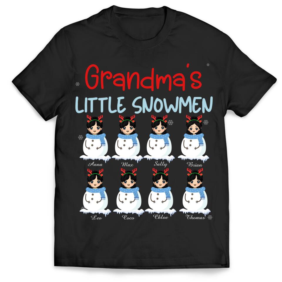 Grandma's Little Snowmen - Personalized T-shirt, Grandkids Name t-shirt, Grandma Sweatshirt, Gift For Grandma