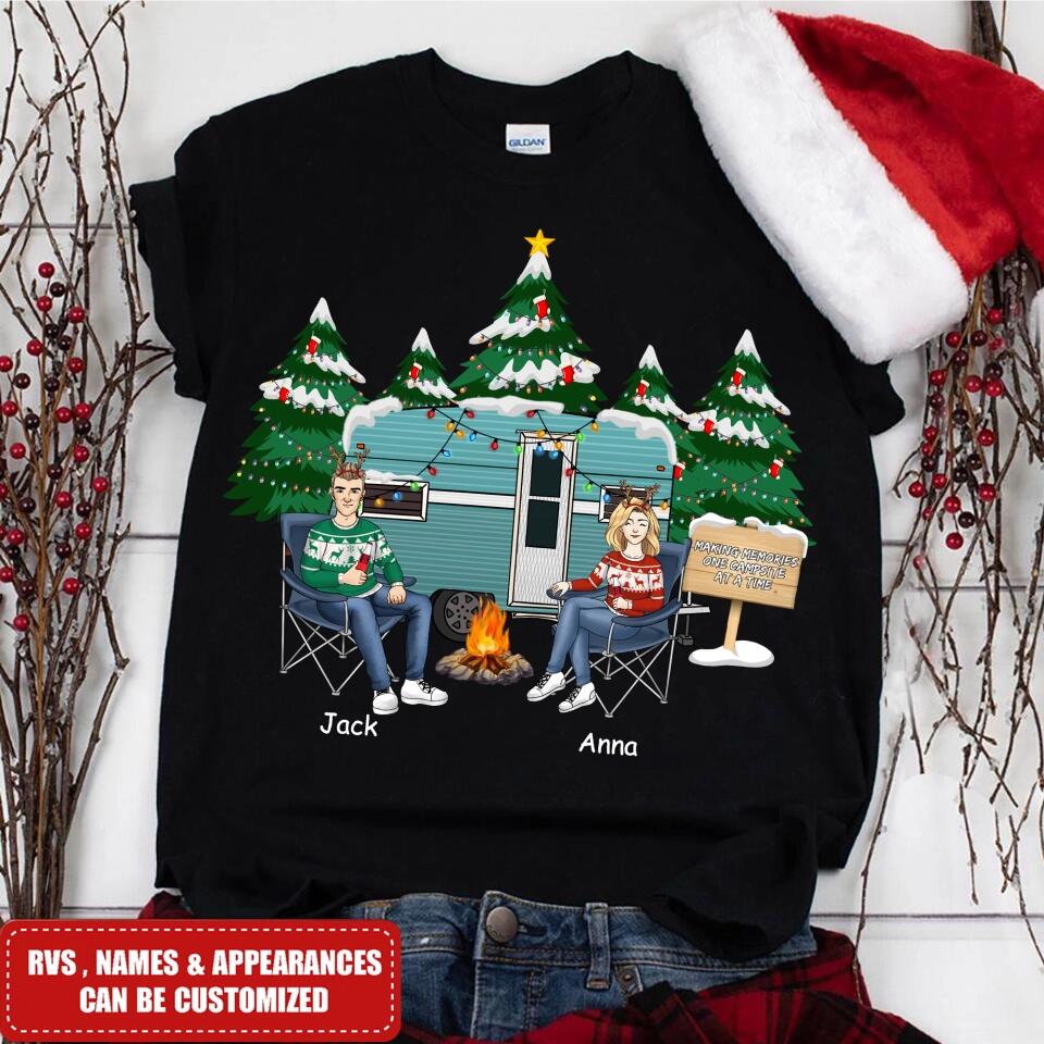 Personalized Camping Couple Christmas Ornament - Personalized T-shirt, Gift For Camping Lover
