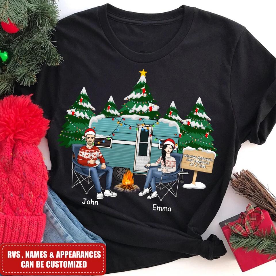 Personalized Camping Couple Christmas Ornament - Personalized T-shirt, Gift For Camping Lover