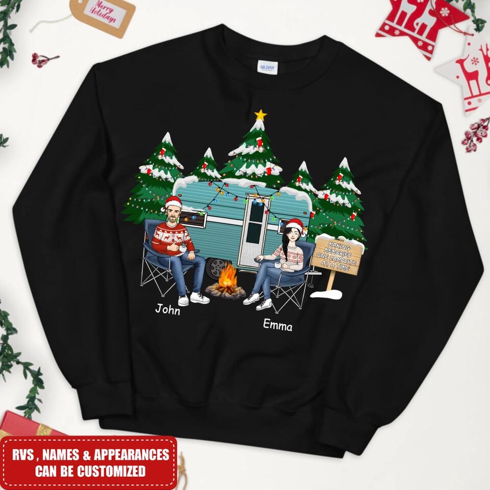 Personalized Camping Couple Christmas Ornament - Personalized T-shirt, Gift For Camping Lover