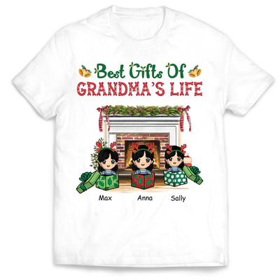 Best Gifts Of Grandma's Life Christmas Shirt, Funny Grandma Nana Mimi Christmas Shirt, Custom Nana With Grandkids Name Shirt