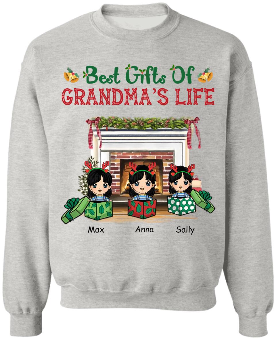 Best Gifts Of Grandma's Life Christmas Shirt, Funny Grandma Nana Mimi Christmas Shirt, Custom Nana With Grandkids Name Shirt