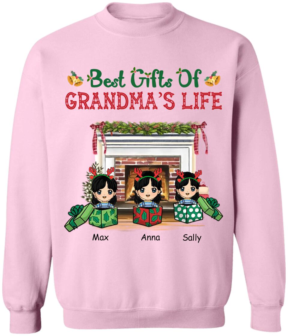 Best Gifts Of Grandma's Life Christmas Shirt, Funny Grandma Nana Mimi Christmas Shirt, Custom Nana With Grandkids Name Shirt