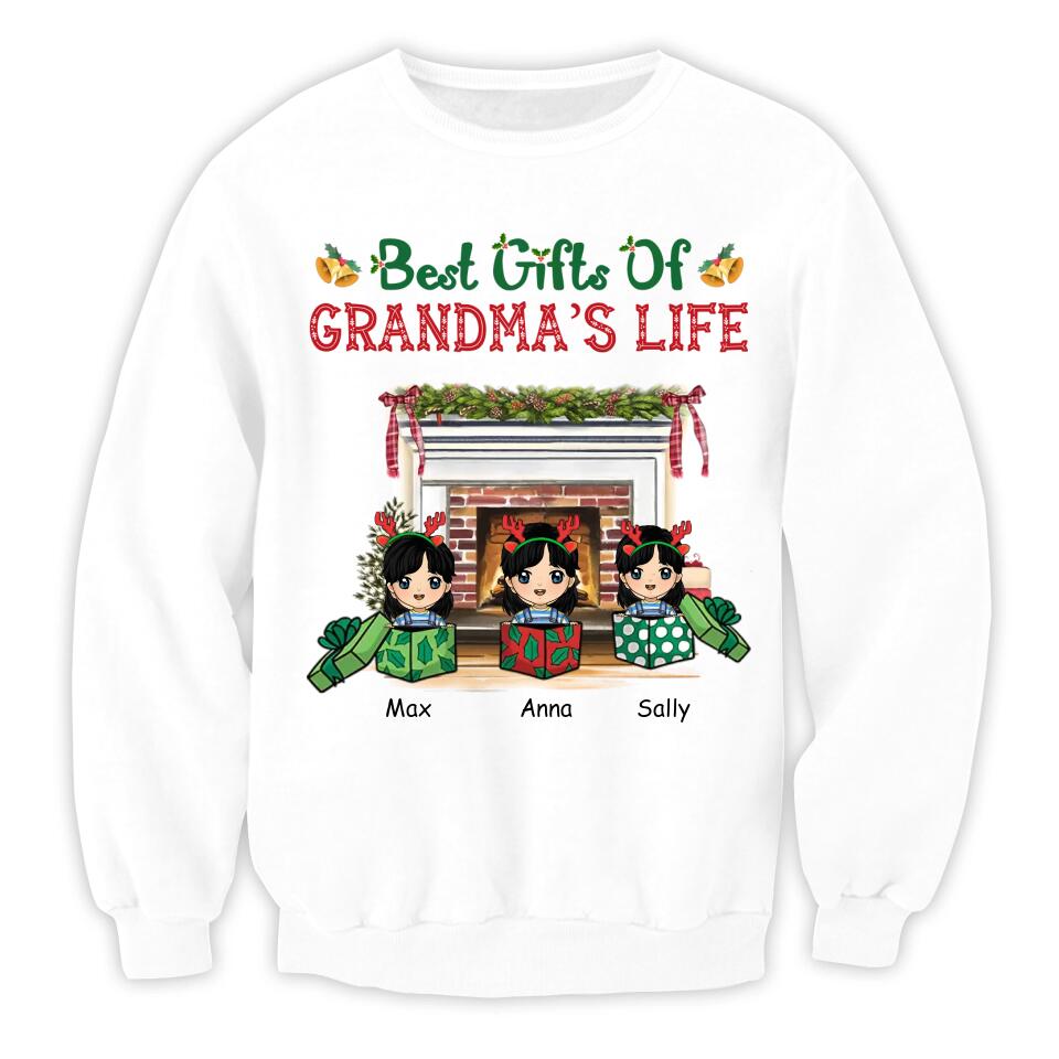 Best Gifts Of Grandma's Life Christmas Shirt, Funny Grandma Nana Mimi Christmas Shirt, Custom Nana With Grandkids Name Shirt