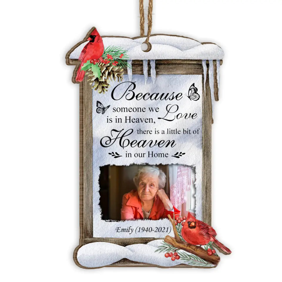 Heaven In Our Home - Christmas In Heaven - Christmas Ornaments - Sympathy Gifts - Cardinal Ornament - Memorial Ornament