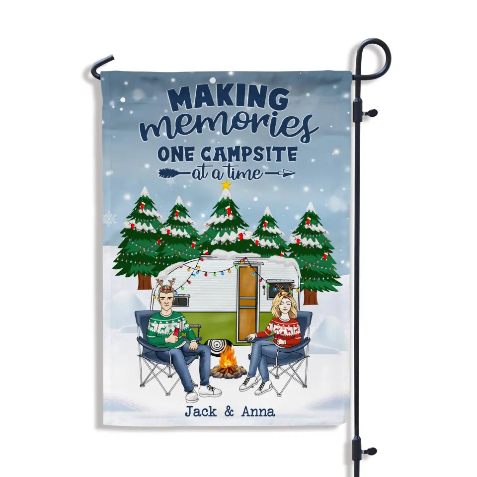 Making Memories One Campsite At A Time - Personalized Garden Flag, Gift  For Camping Lover