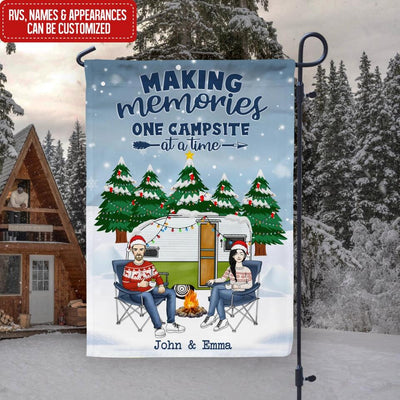 Making Memories One Campsite At A Time - Personalized Garden Flag, Gift  For Camping Lover