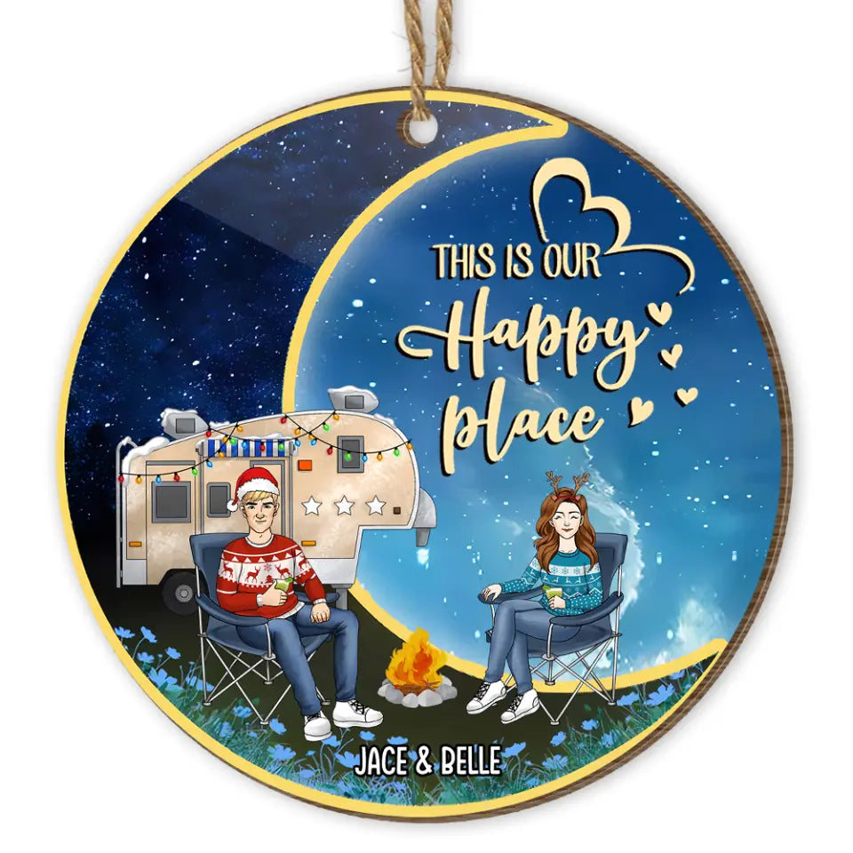 This Is Our Happy Place - Personalized Ornament, Gift For Camping Lover