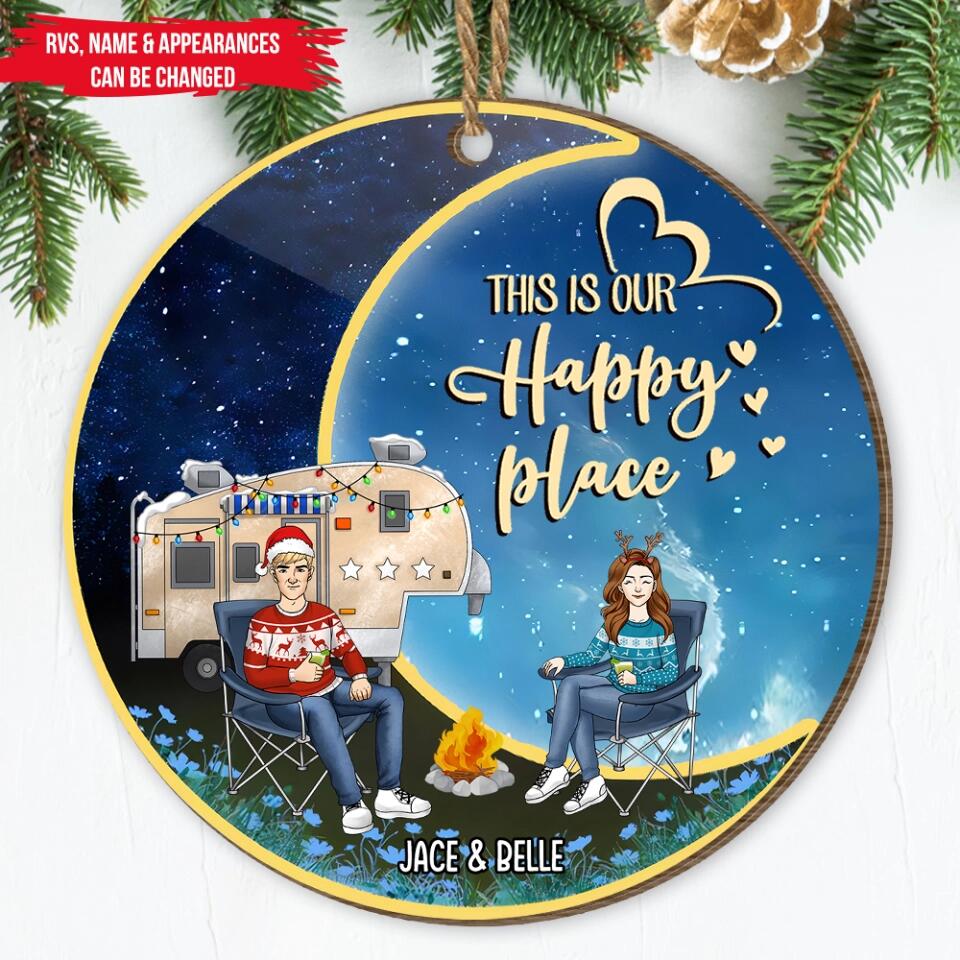 This Is Our Happy Place - Personalized Ornament, Gift For Camping Lover