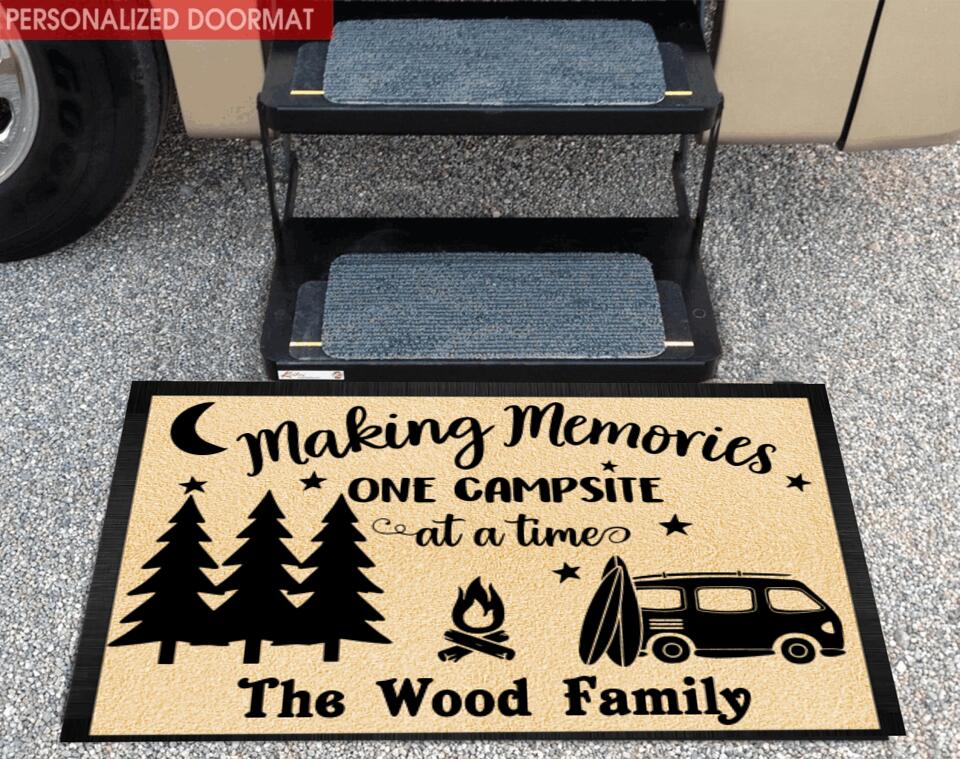 Making Memories One Campsite At A Time - Personalized Doormat, Gift For Camping Lovers - DM180