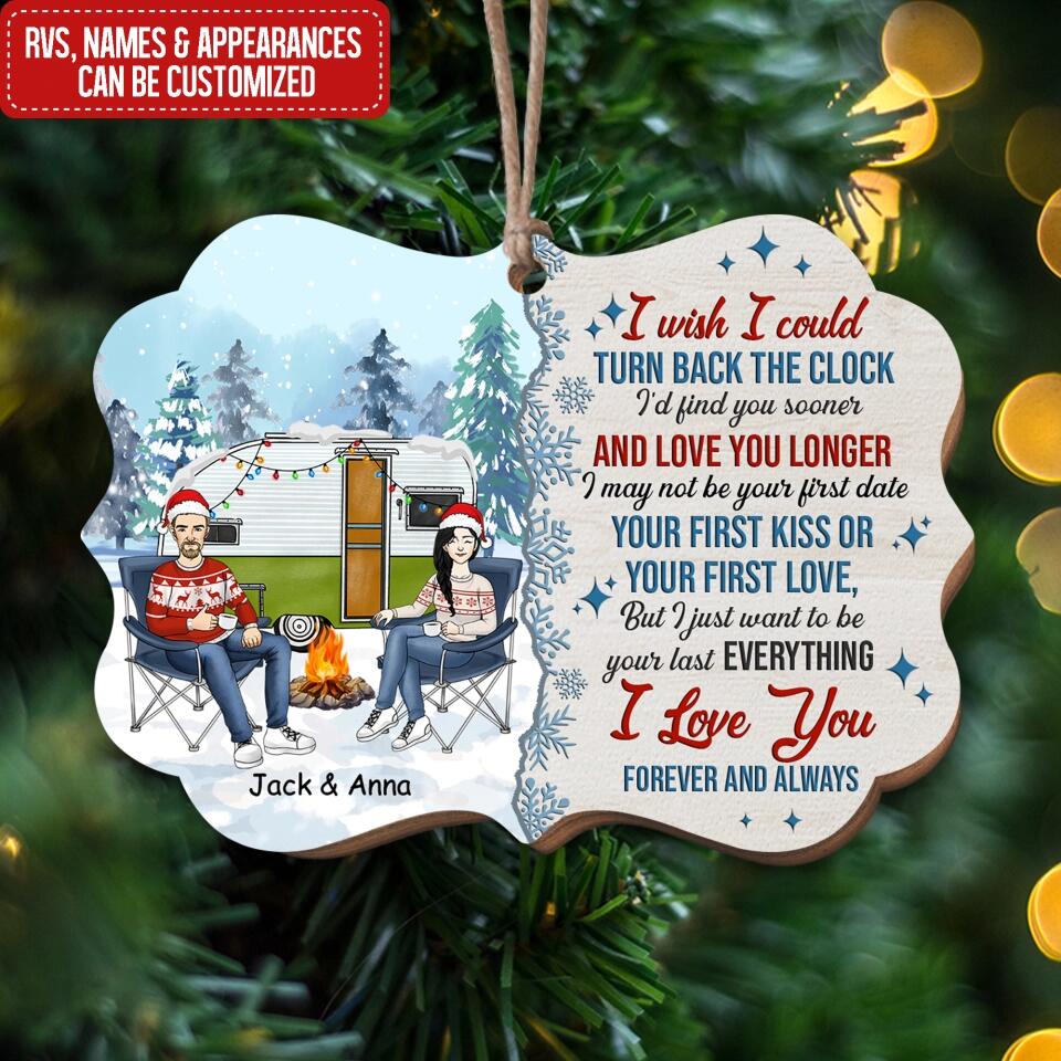 Personalized Wooden Ornament - Christmas Gift For Lover, Family, Couple - Personalized Camping Couple Ornament